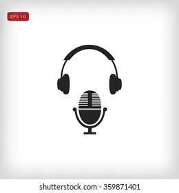  earphone and microphone icon