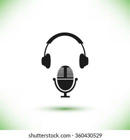  earphone and microphone icon