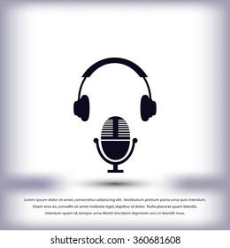  earphone and microphone icon