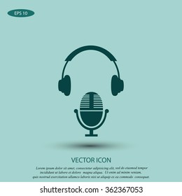  earphone and microphone icon