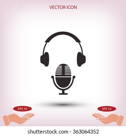  earphone and microphone icon