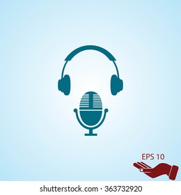  earphone and microphone icon