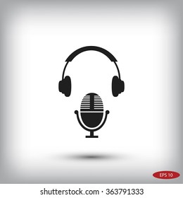  earphone and microphone icon