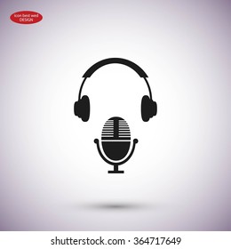  earphone and microphone icon