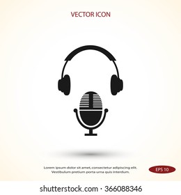  earphone and microphone icon