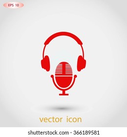  earphone and microphone icon