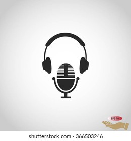  earphone and microphone icon