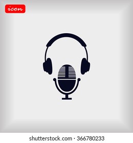  earphone and microphone icon