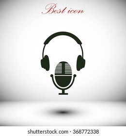  earphone and microphone icon