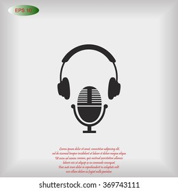  earphone and microphone icon
