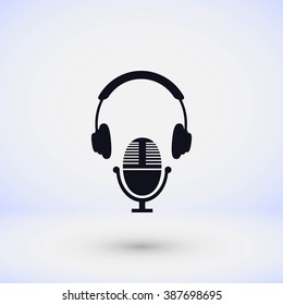  earphone and microphone icon