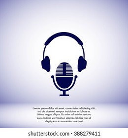  earphone and microphone icon