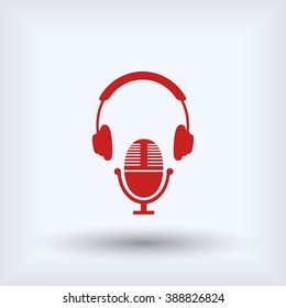  earphone and microphone icon