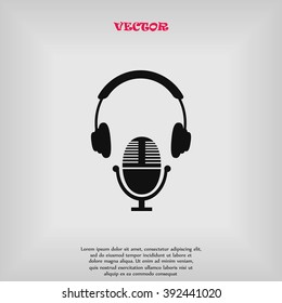  earphone and microphone icon