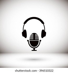  earphone and microphone icon