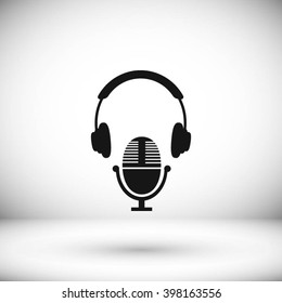  earphone and microphone icon