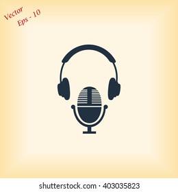  earphone and microphone icon