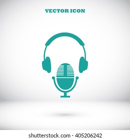  earphone and microphone icon