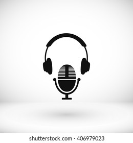  earphone and microphone icon