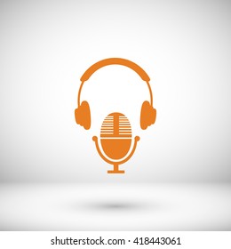  earphone and microphone icon