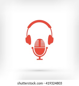  earphone and microphone icon