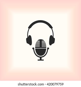  earphone and microphone icon