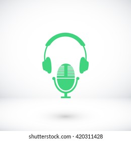  earphone and microphone icon