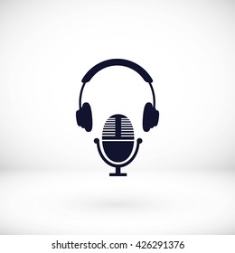  earphone and microphone icon
