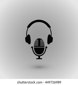  earphone and microphone icon