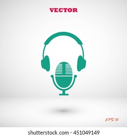 earphone and microphone icon
