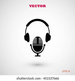  earphone and microphone icon