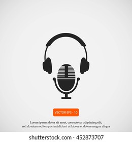  earphone and microphone icon