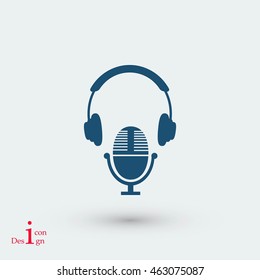  earphone and microphone icon