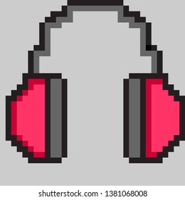 earphone mobile audio pixels art