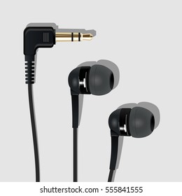 Earphone and plug, black l