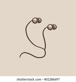 Icono de esbozo del auricular.