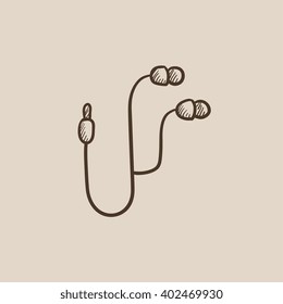 Icono de esbozo del auricular.
