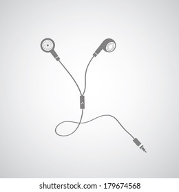 earphone symbol on gray background 