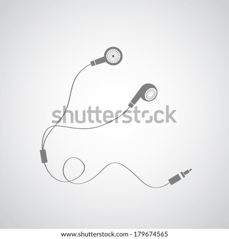 earphone symbol on gray background  