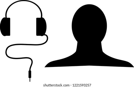  Earphone symbol vector