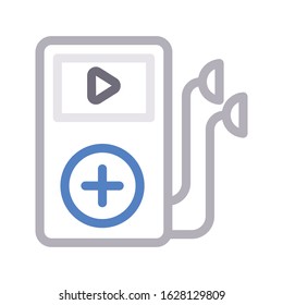 earphone vector color line icon 
