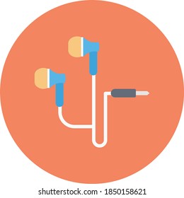 earphone vector flat colour icon 