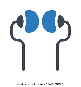earphone vector glyph color icon 