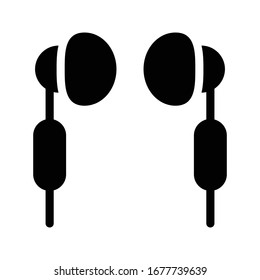 earphone vector glyph flat icon 