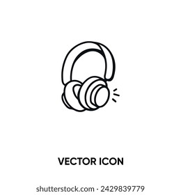 Earphone vector icon. Modern, simple flat vector illustration for website or mobile app. Headphone symbol, logo illustration. Pixel perfect vector