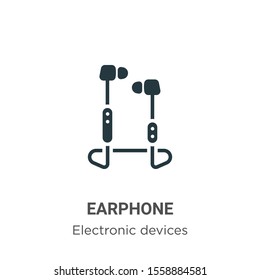 Earphone vector icon on white background. Flat vector earphone icon symbol sign from modern electronic devices collection for mobile concept and web apps design.