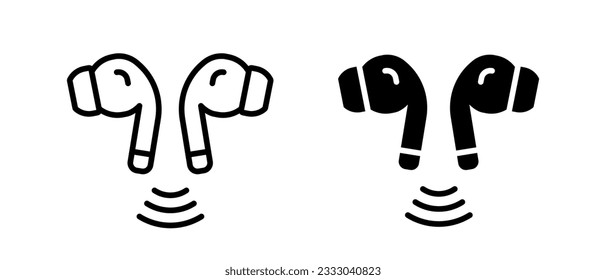 Earphone Vektorsymbol-Set. Drahtloses Kopfhörersymbol. Wireless-Technologiezeichen