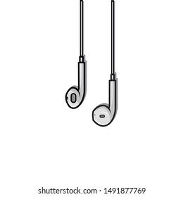 Earphone vector Illustration. Flat Illustration of earphone vector for sticker and graphic design 