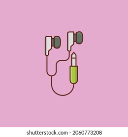 ilustración del vector auricular en un fondo transparente. Símbolos de calidad premium. Icono de color plano de línea vectorial para el concepto y el diseño gráfico.