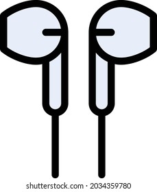 earphone vector line colour icon